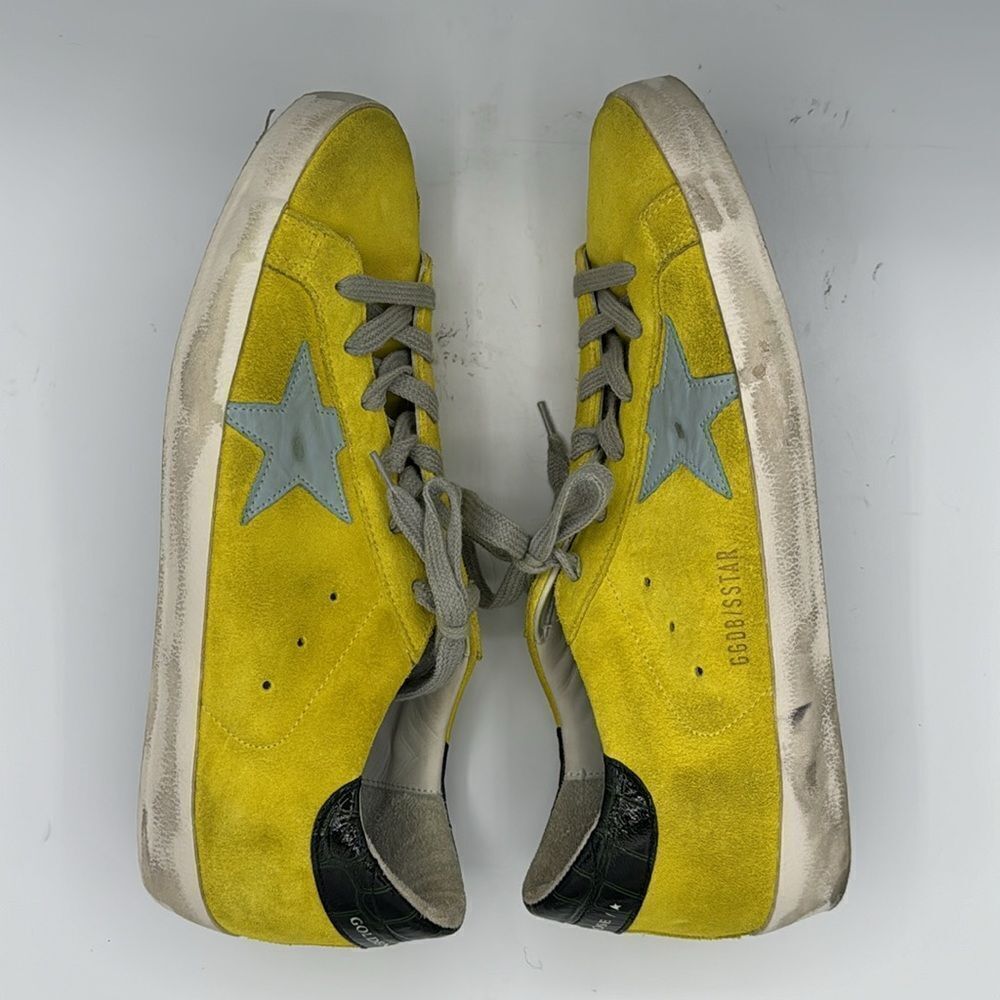 New Golden Goose SUPERSTAR DISTRESSED TRAINERS IN YELLOW Size 41 - Picture 9 of 12